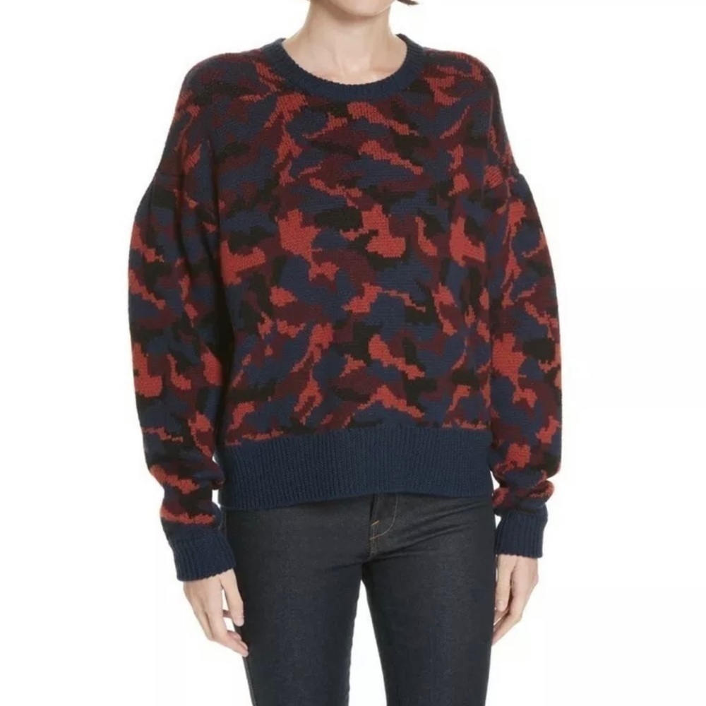 NWT JOIE 100% Wool Camo Print Sweater